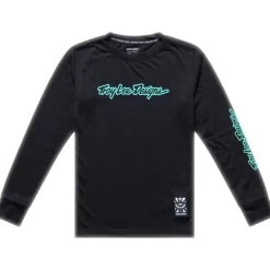 Troy Lee Designs Skyline Ride Fietsshirt met Lange Mouwen Kinderen - Signature Black/Real Teal
