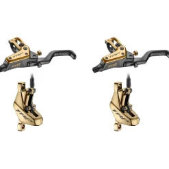 TRP EVO Pro Schijfrem | 4 Zuiger - Set (Vooraan + Achteraan) | goud