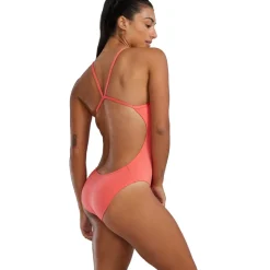 TYR Solid Durafast Elite® Cutoutfit Badpak Dames - coral