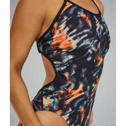 TYR Validus Durafast Elite® Crosscutfit Tieback Badpak Dames - orange/aqua/black