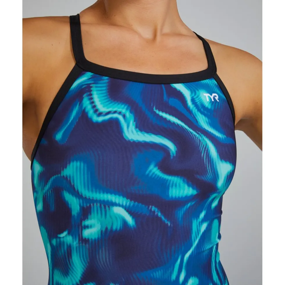 TYR Waveform Durafast Elite® Diamondfit Badpak Dames - blauw/groen