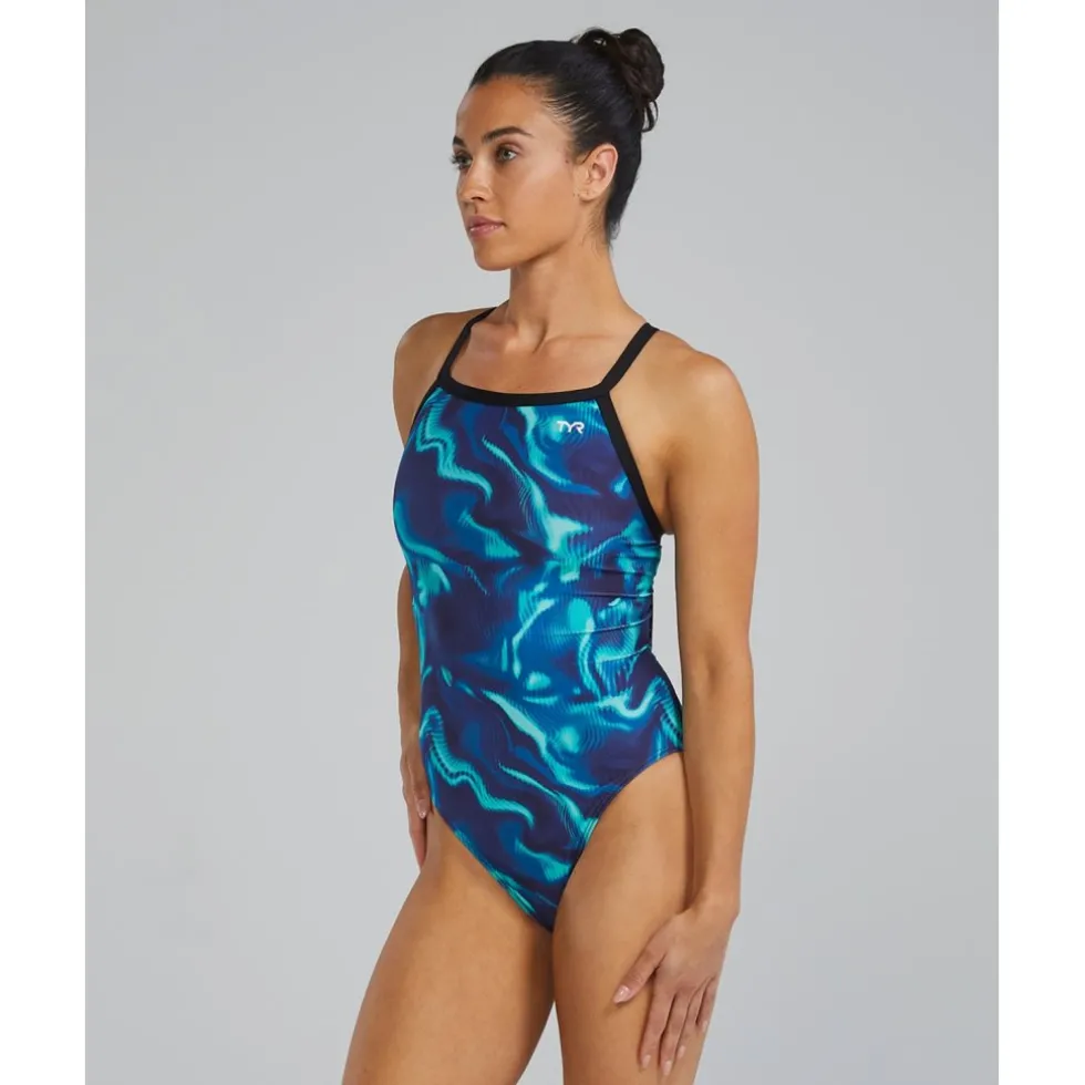 TYR Waveform Durafast Elite® Diamondfit Badpak Dames - blauw/groen