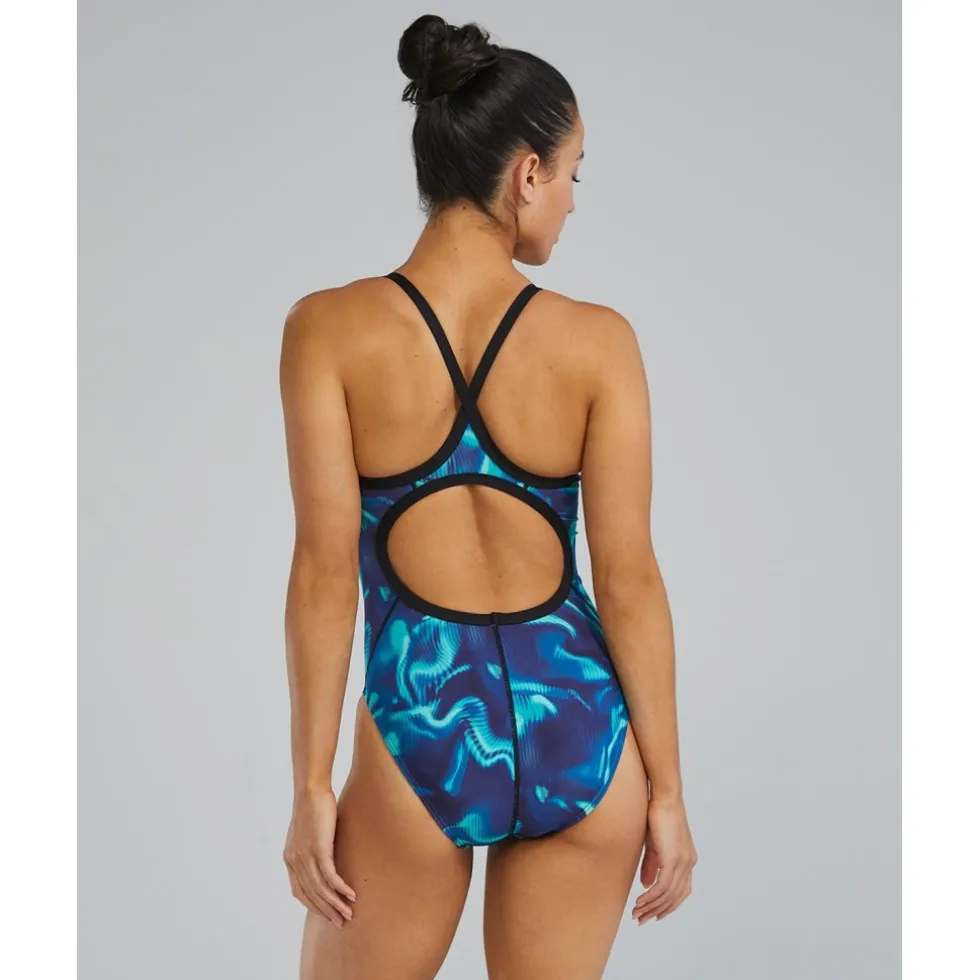 TYR Waveform Durafast Elite® Diamondfit Badpak Dames - blauw/groen