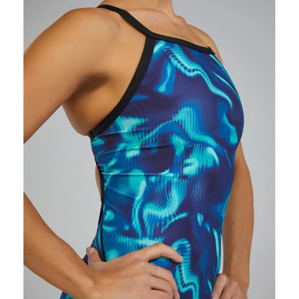 TYR Waveform Durafast Elite® Diamondfit Badpak Dames - blauw/groen