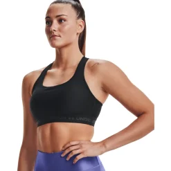 Sport Bh'S|Ondergoed < Under Armour Armour® Mid Crossback Sport BH Dames - Zwart/Zwart/Jet Gray