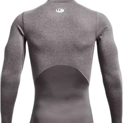 Under Armour ColdGear® Compression Mock Heren - Charcoal Light Heather / Zwart