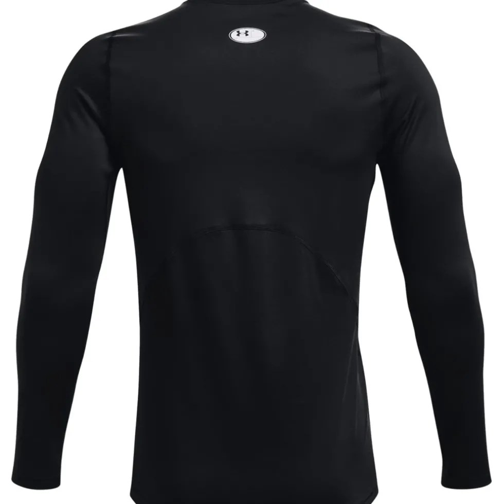 Under Armour ColdGear® Fitted Mock Shirt met Lange Mouwen Heren - Zwart/Wit