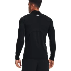 Under Armour ColdGear® Fitted Mock Shirt met Lange Mouwen Heren - Zwart/Wit