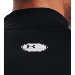 Under Armour ColdGear® Fitted Mock Shirt met Lange Mouwen Heren - Zwart/Wit