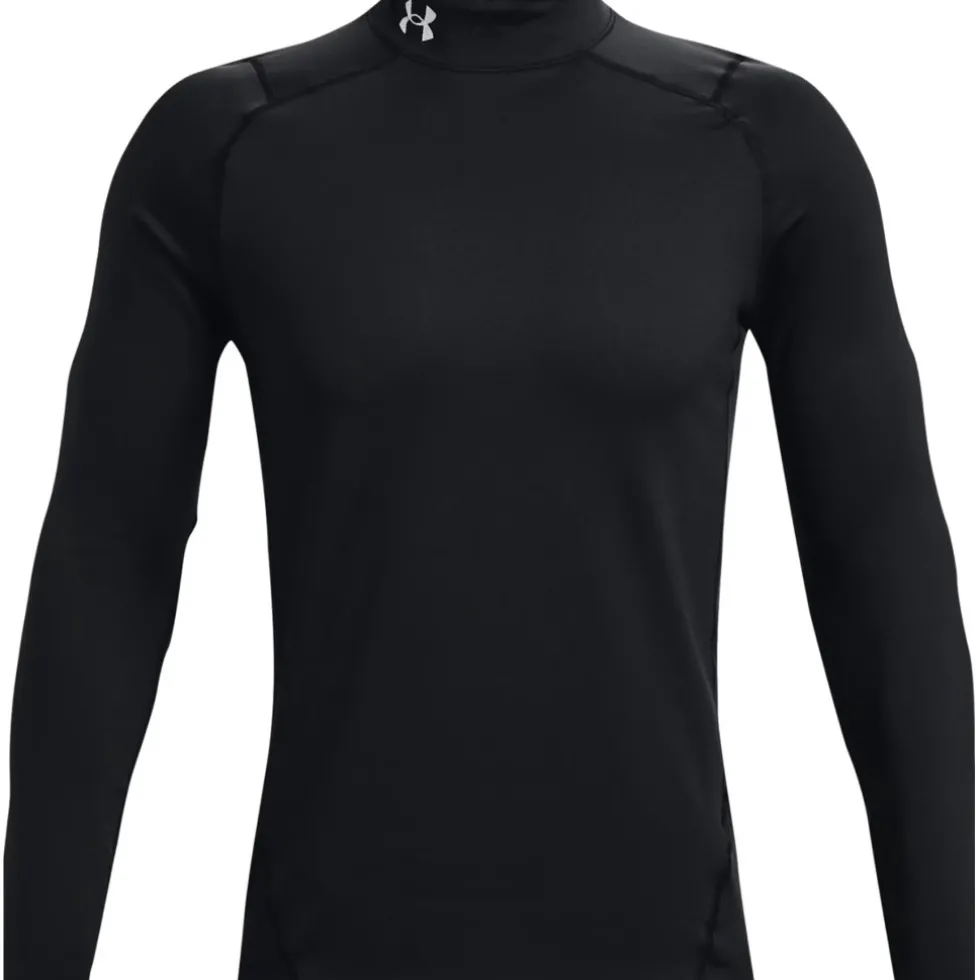 Under Armour ColdGear® Fitted Mock Shirt met Lange Mouwen Heren - Zwart/Wit