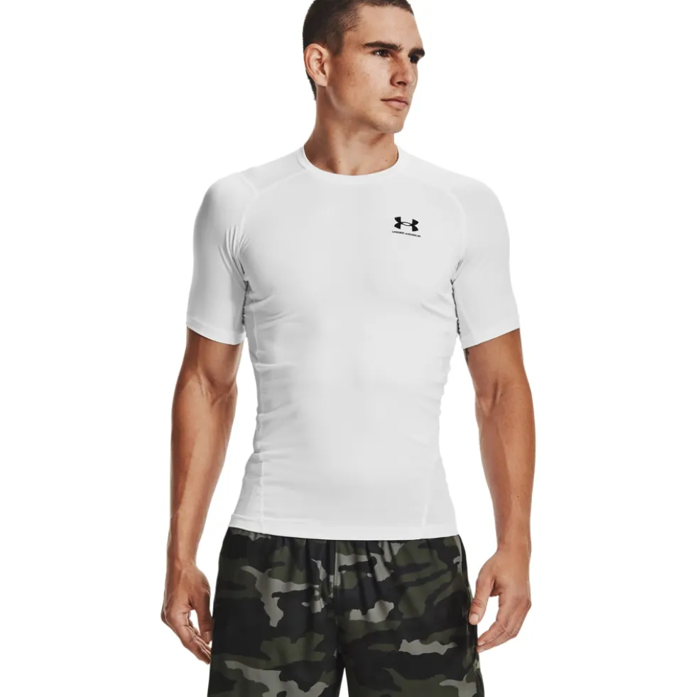 Under Armour HeatGear® Armour Shirt met korte mouwen heren - Wit/Zwart
