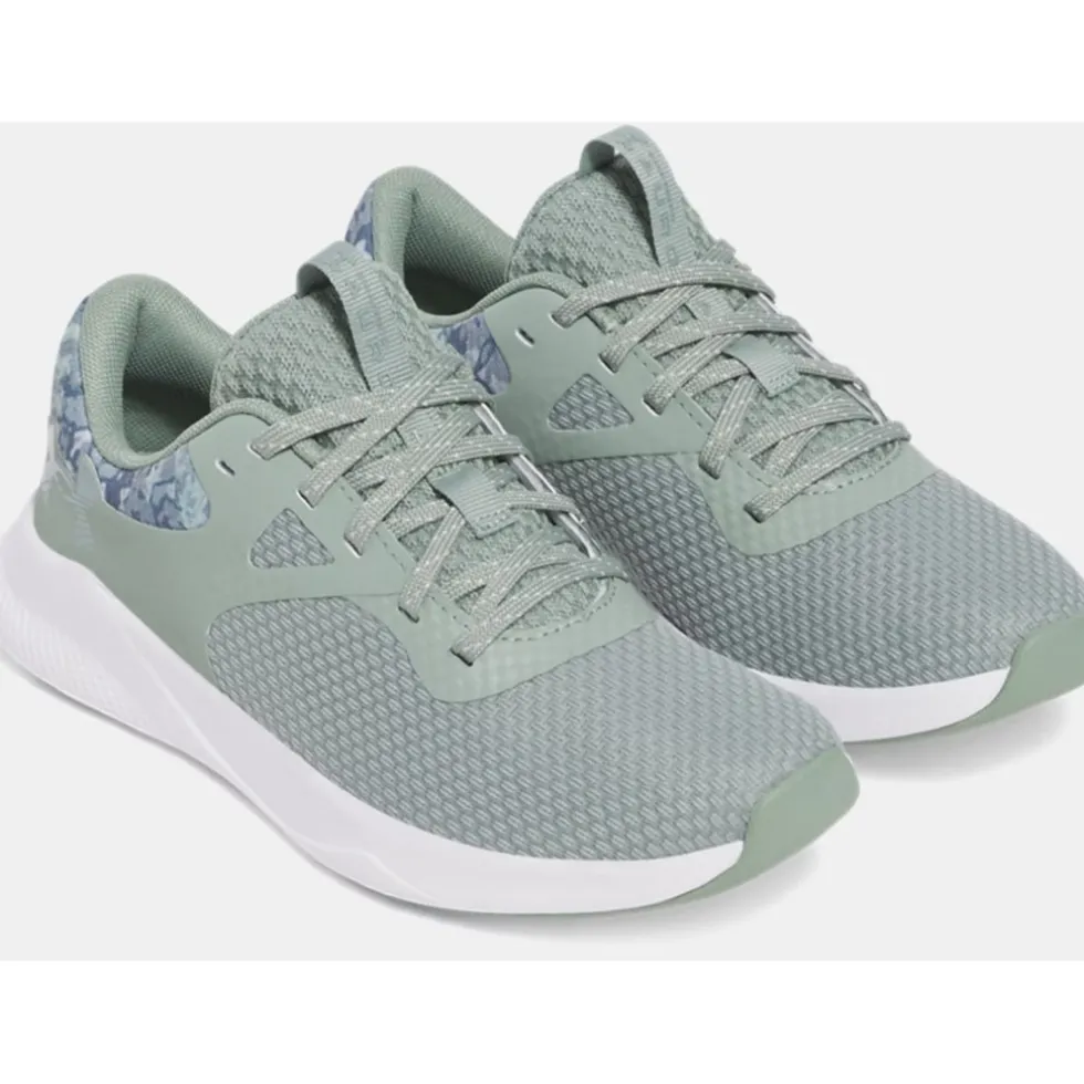 Under Armour UA Charged Aurora 2 + Trainingsschoenen Dames - Silica Green/White/Metallic Silica