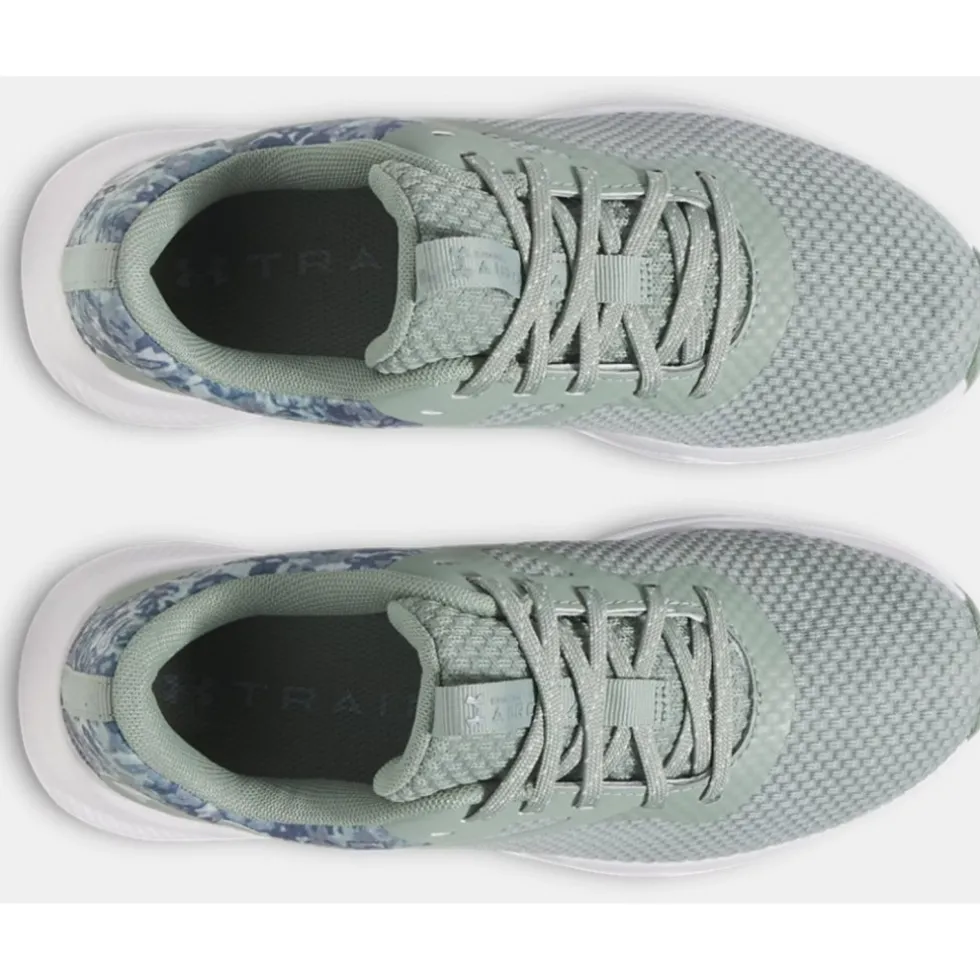 Under Armour UA Charged Aurora 2 + Trainingsschoenen Dames - Silica Green/White/Metallic Silica