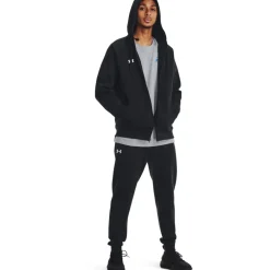 Under Armour UA Rival Fleece Hoodie met Volledige Rits Heren - Zwart/Wit