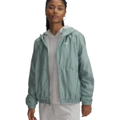 Jassen & Vesten < Under Armour UA Rival Sport Windjack Daes - Silica Green/Wit