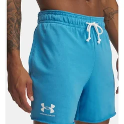 Broeken & Rokken < Under Armour UA Rival Terry 15 c Short Heren - Ether Blue/Onyx White