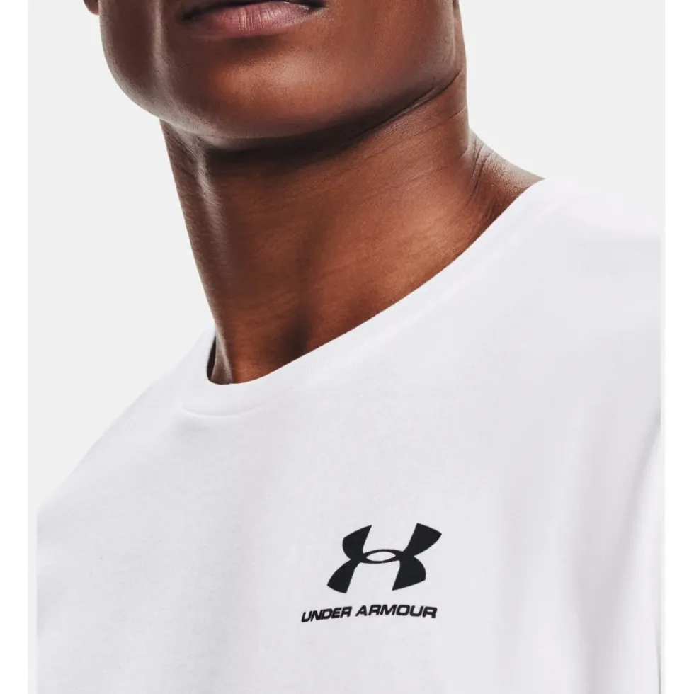Under Armour UA Sportstyle Left Chest Shirt met korte mouwen heren - Wit/Zwart