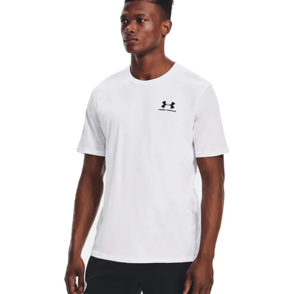 Under Armour UA Sportstyle Left Chest Shirt met korte mouwen heren - Wit/Zwart