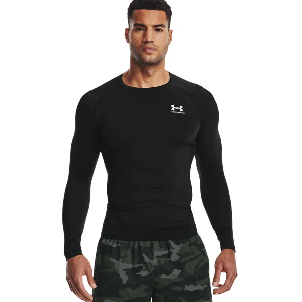 Under Armour HeatGear® Armour Shirt met Lange Mouwen Heren - Zwar/Wit