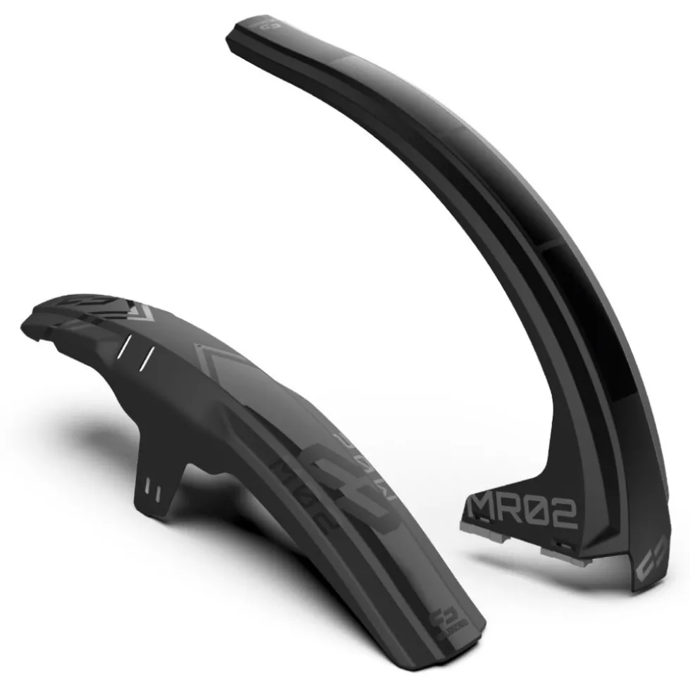 Unleazhed M02 + MR02 Spatbordbundel - ultimate black and matt glossy