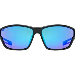 Uvex sportstyle 806 Fietsbril - black matt/mirror blue