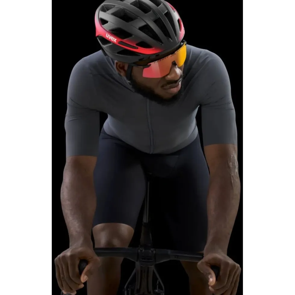Uvex i-volute Fietshelm - black-red matt