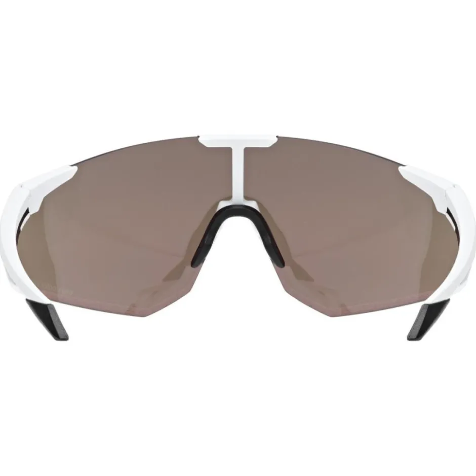 Racefietsbrillen < Uvex pace perform CV Bril - white matt/mirror pink colorvision