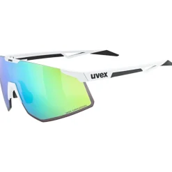 Uvex pace perform CV Bril - white matt/mirror green colorvision