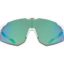 Uvex pace perform CV Bril - white matt/mirror green colorvision