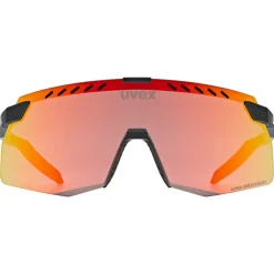 Racefietsbrillen < Uvex pace stage s CV Fietsbril - black matt/mirror red colorvision