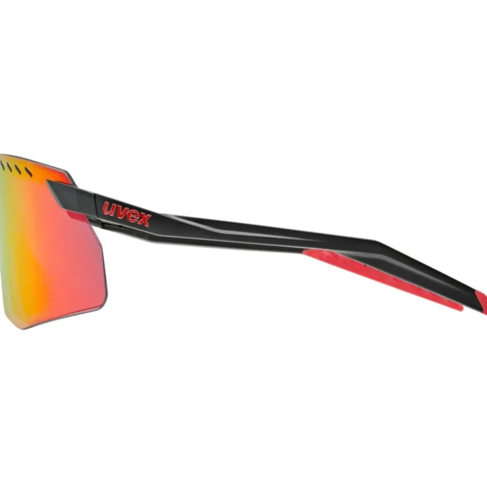 Uvex pace stage s Fietsbril - black matt/mirror red