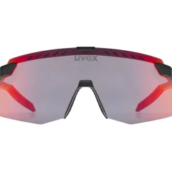 Uvex pace stage s Fietsbril - black matt/mirror red