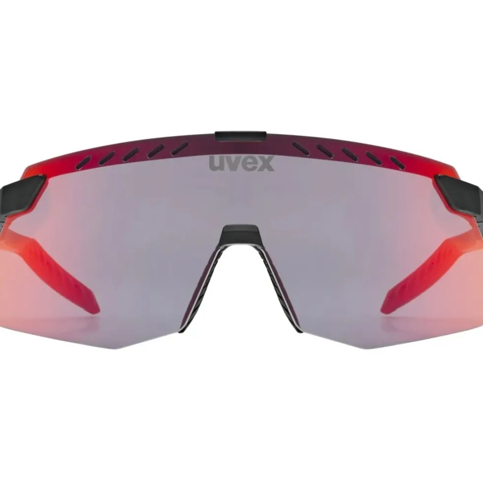 Uvex pace stage s Fietsbril - black matt/mirror red