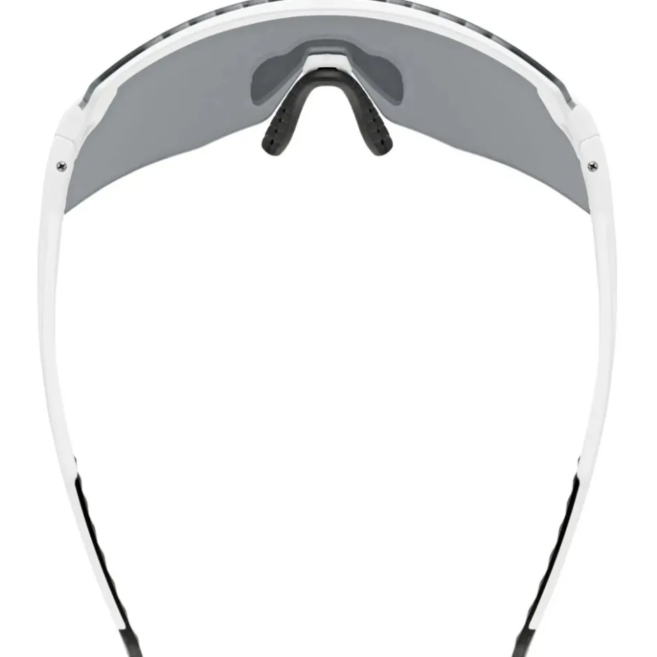 Racefietsbrillen < Uvex pace stage s Fietsbril - white matt/mirror silver