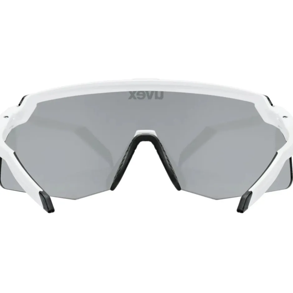 Racefietsbrillen < Uvex pace stage s Fietsbril - white matt/mirror silver