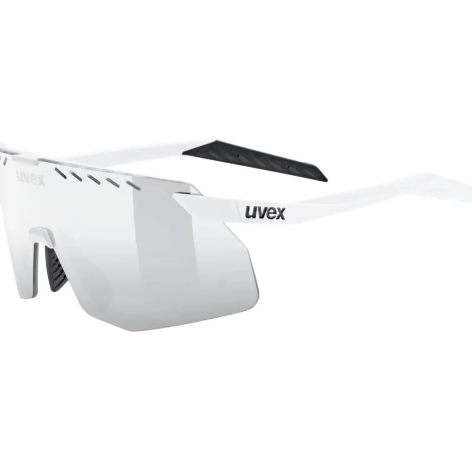 Racefietsbrillen < Uvex pace stage s Fietsbril - white matt/mirror silver