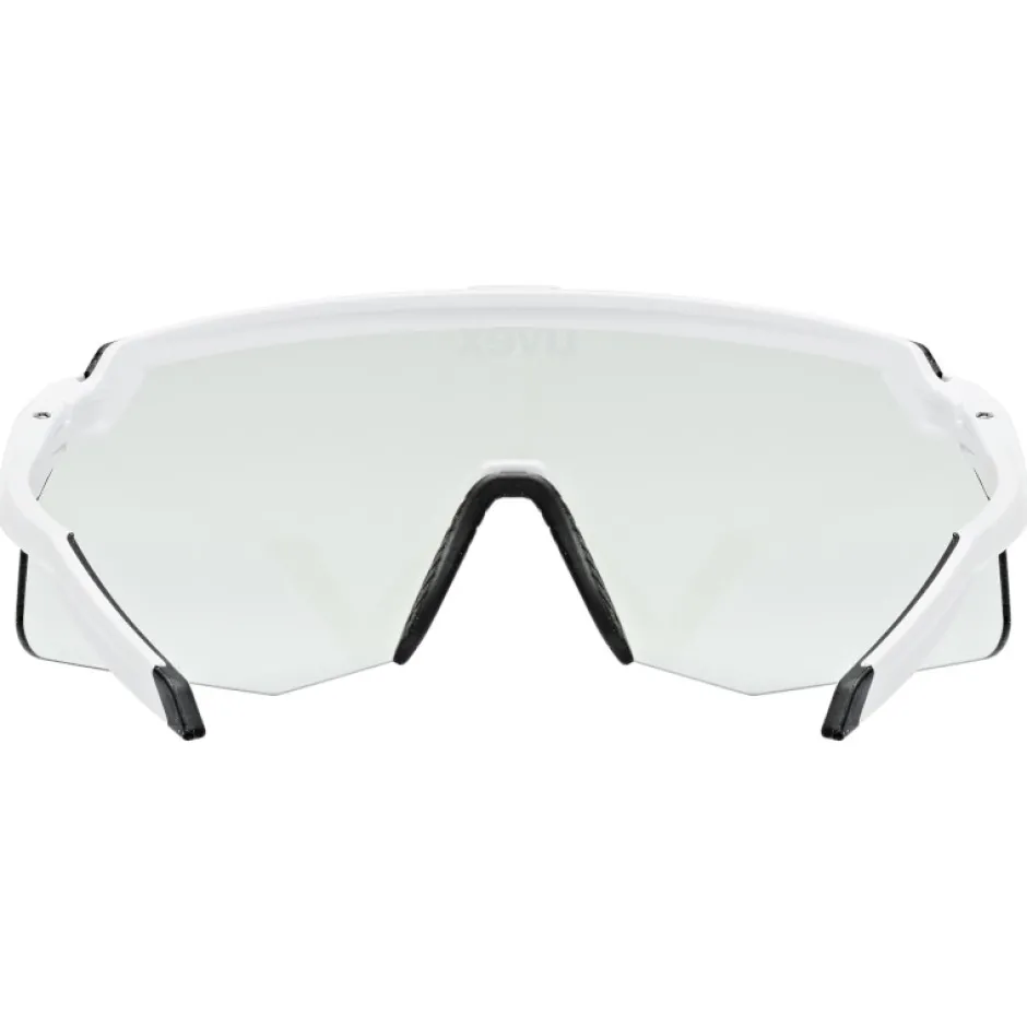 Racefietsbrillen < Uvex pace stage s V Bril - white matt/mirror blue