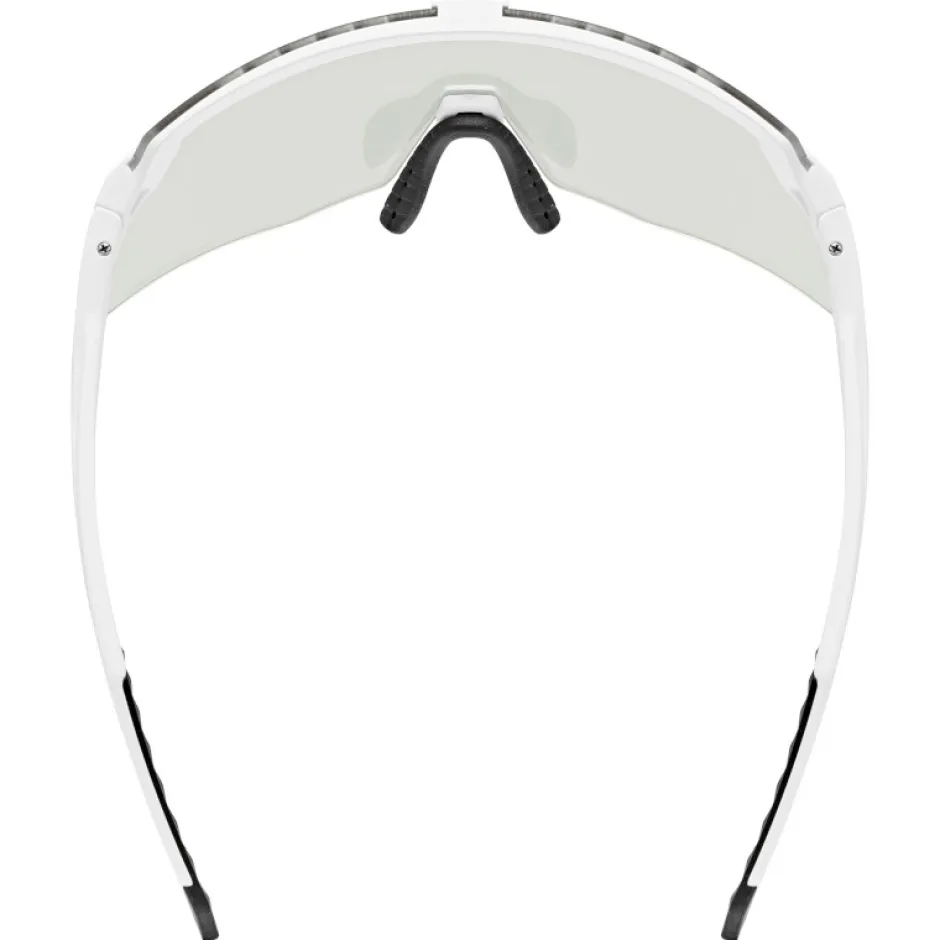 Racefietsbrillen < Uvex pace stage s V Bril - white matt/mirror blue
