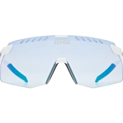 Racefietsbrillen < Uvex pace stage s V Bril - white matt/mirror blue