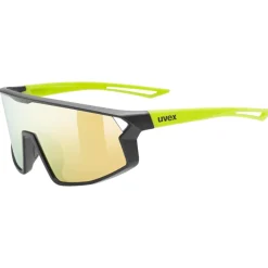 Uvex skyryse jr. Fietsbril kinderen - black-yellow mattt/mirror yellow