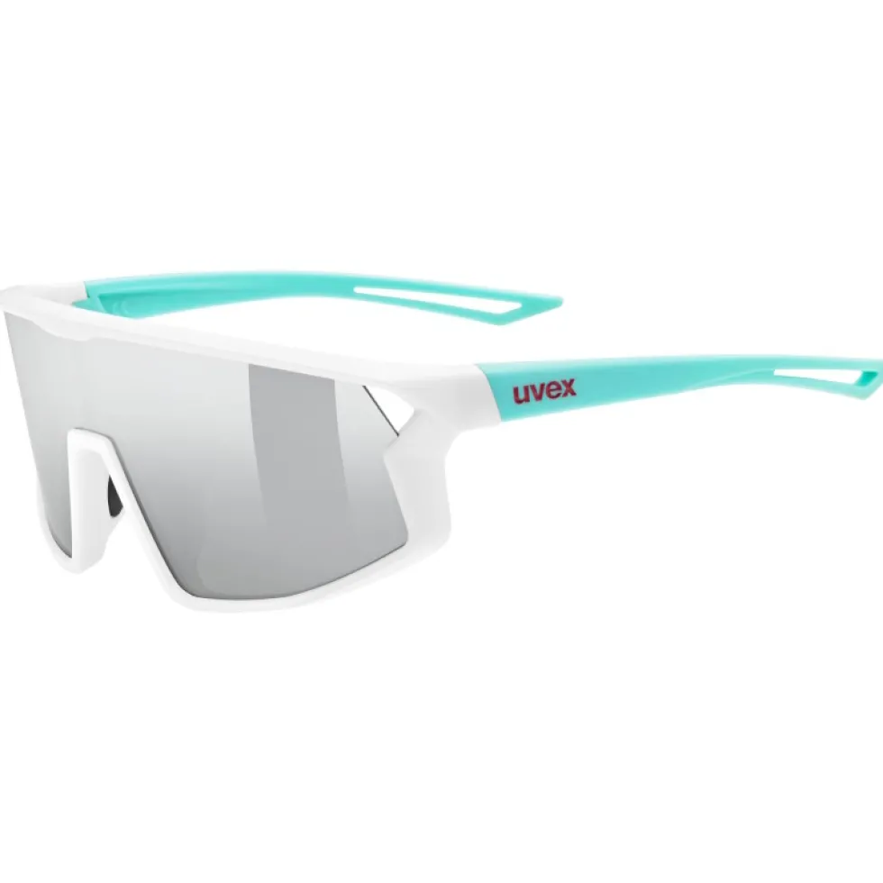 Uvex skyryse jr. Fietsbril kinderen - white-green/mirror silver