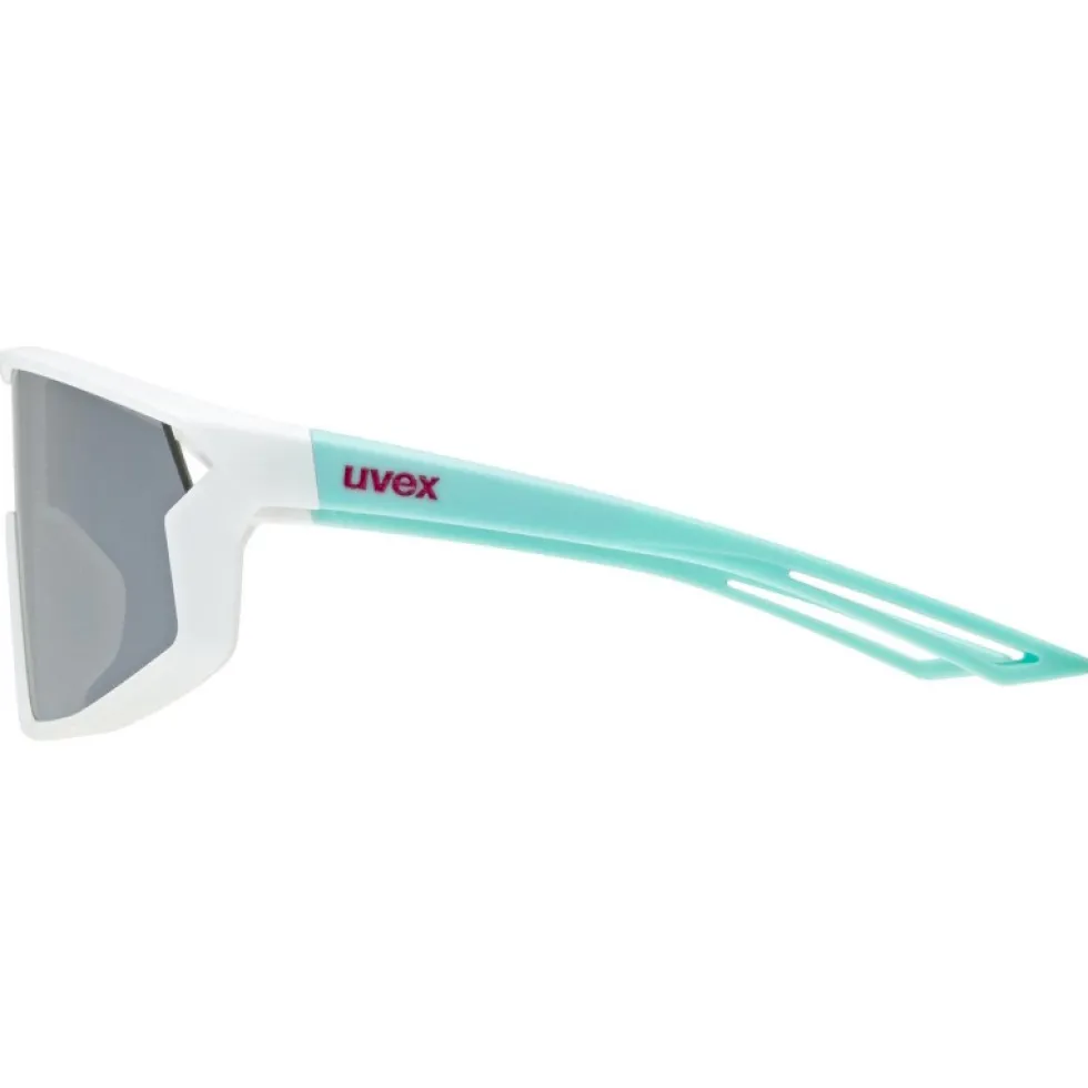 Uvex skyryse jr. Fietsbril kinderen - white-green/mirror silver