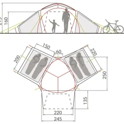 Tenten, Tarps & Hangmatten < Vaude Badawi 4P Tent - sand