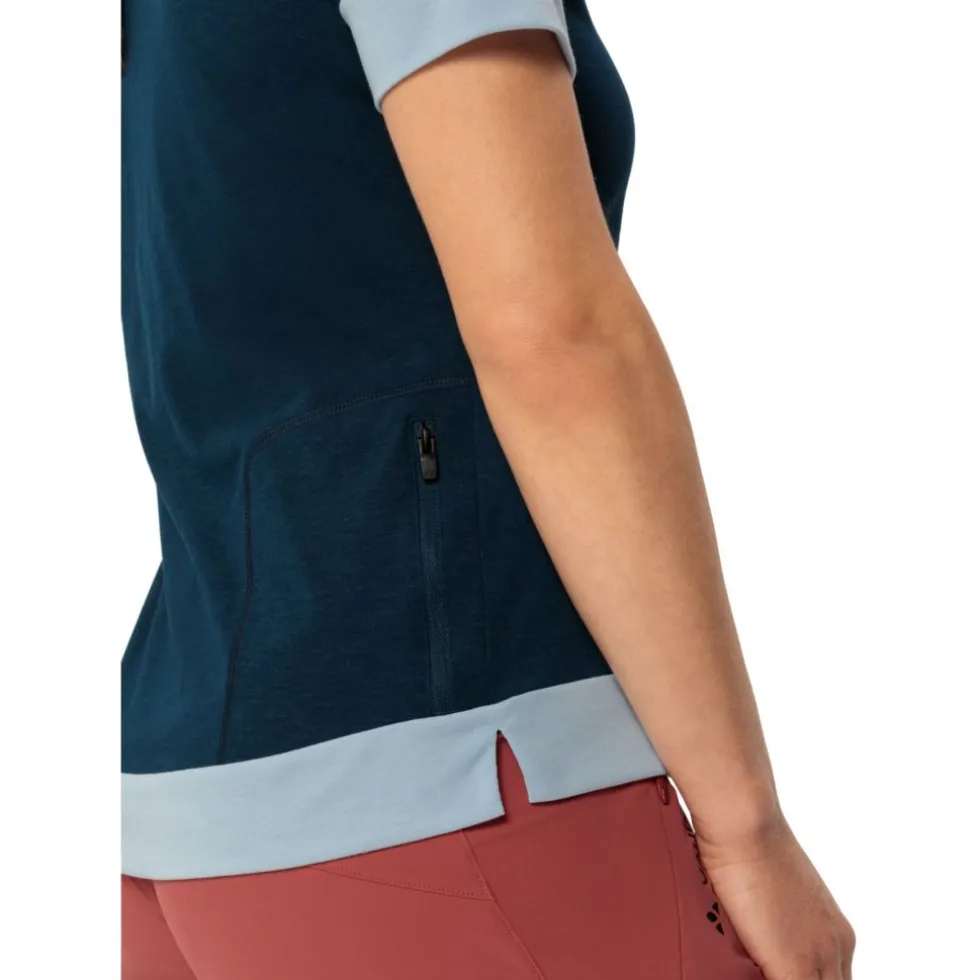 Vaude Altissimo Q-Zip Shirt met Korte Mouwen Dames - dark sea/nordic blue