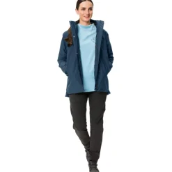 Winterjassen < Vaude Cyclist Warm Regenjas Dames - dark sea