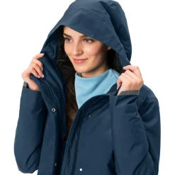Winterjassen < Vaude Cyclist Warm Regenjas Dames - dark sea