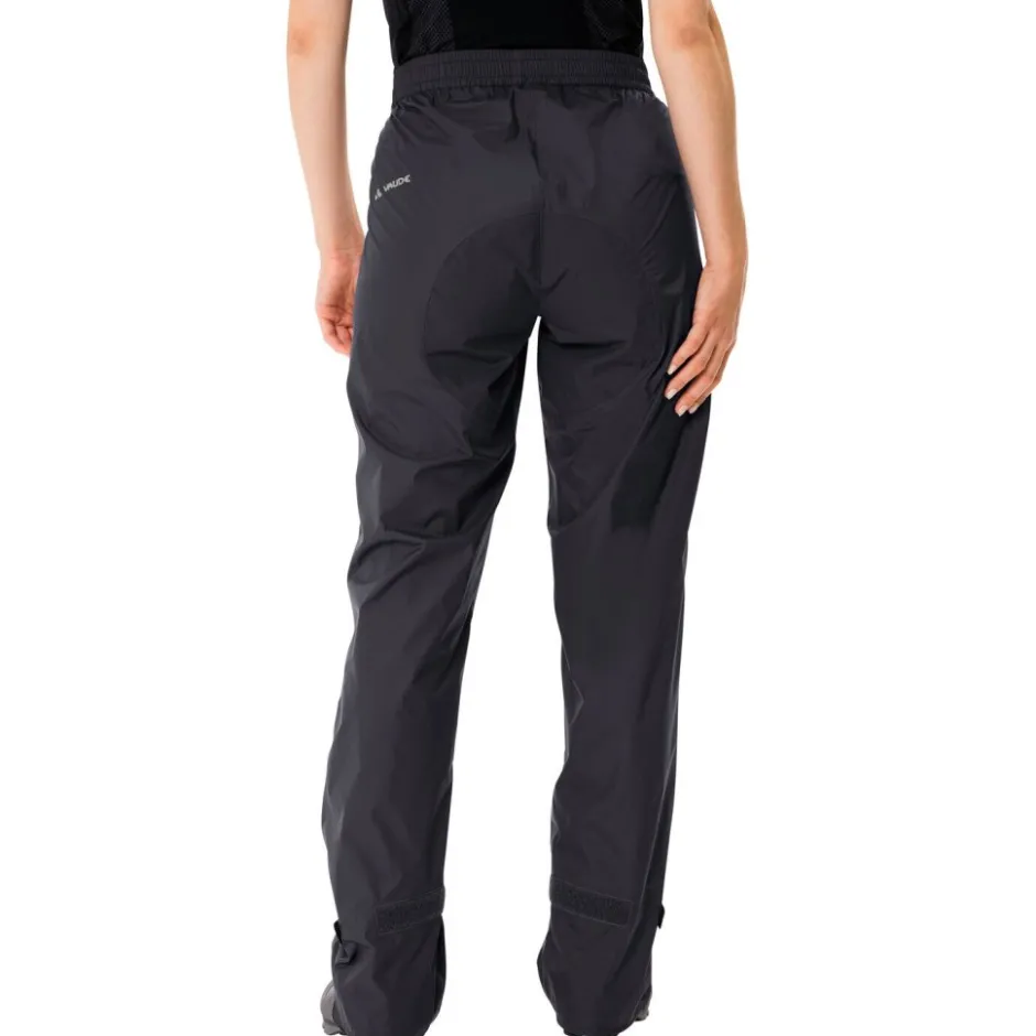 Regenbroeken < Vaude Drop II Regenbroek Dames - Kort - zwart/zwart
