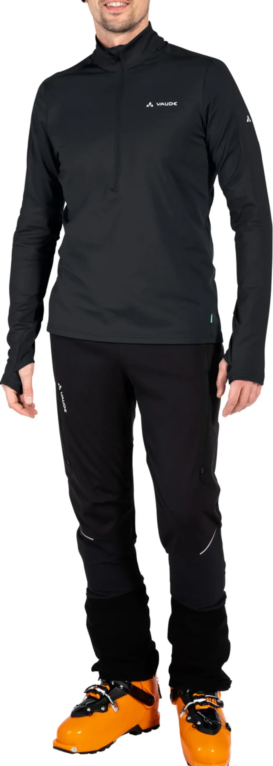 Shirts & Midlayers < Vaude Livigno II Half Zip Trui Heren - black
