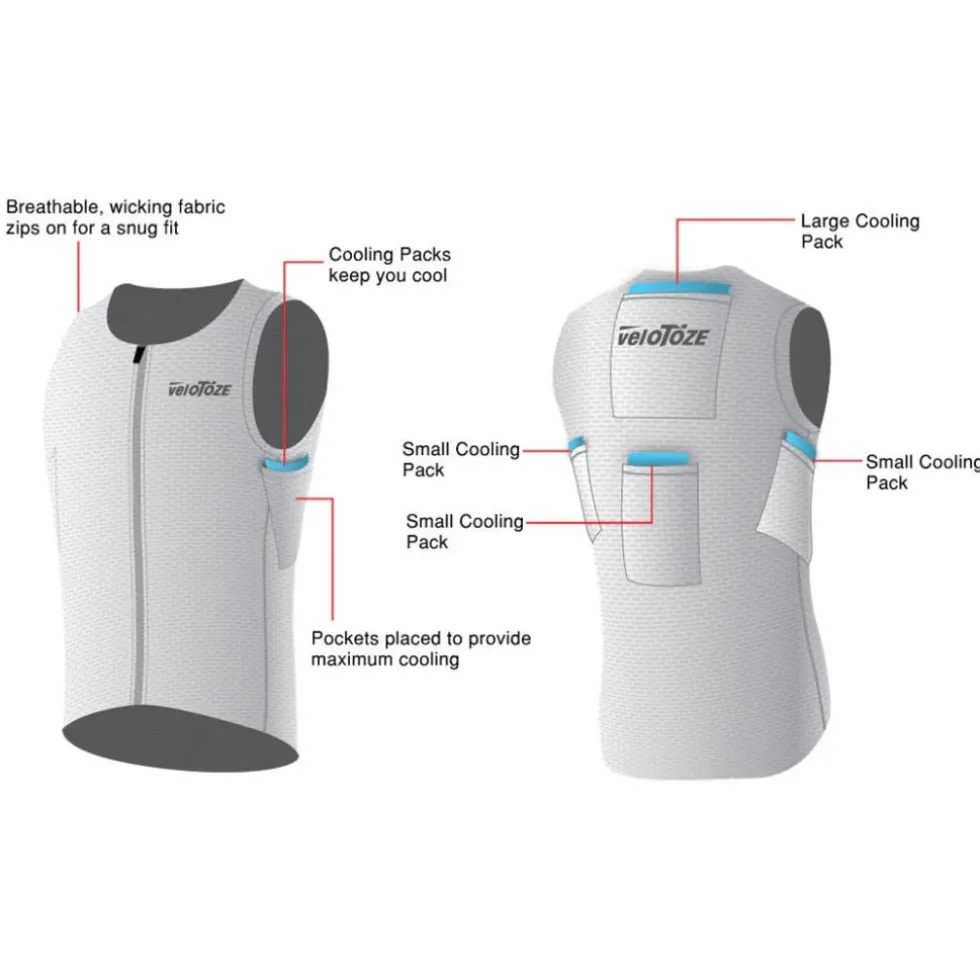 veloToze Koelvest + Koelpacks - Wit