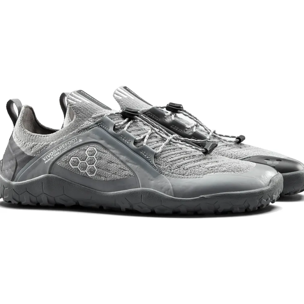 Vivobarefoot Primus Trail Knit Firm Ground Barefoot Schoenen Heren - Ultimate Gray